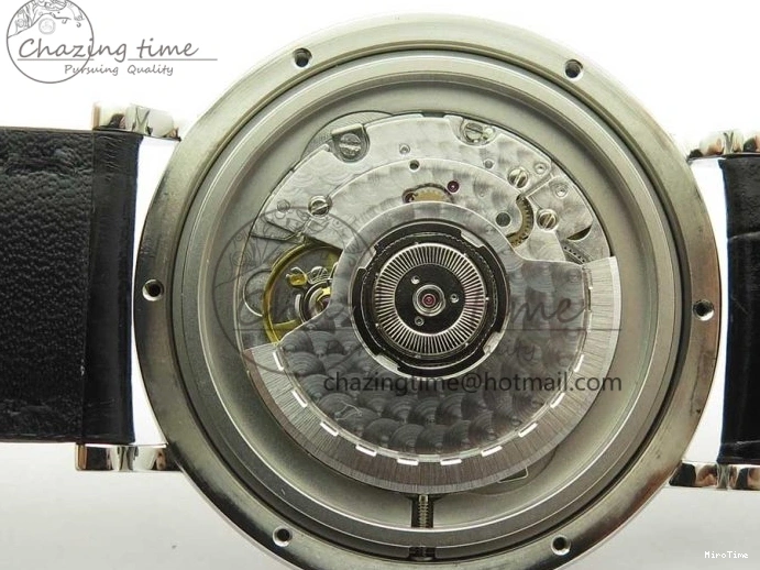 MIROTIME 0309 Portofino Automatic SS FKF 1:1 Best Edition White Dial RG Markers on Black Leather Strap A Stretchable 7141